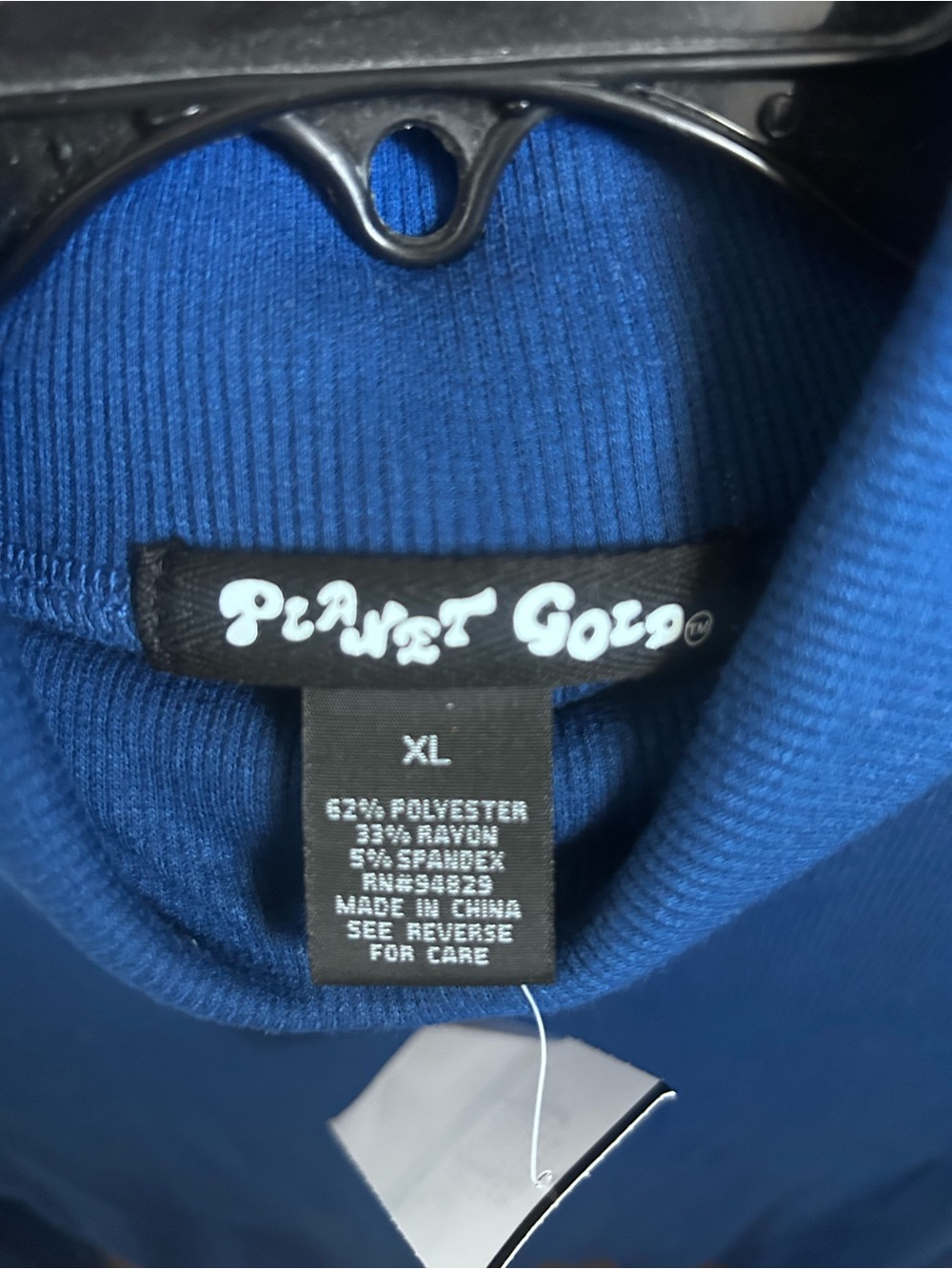 Planet Gold Blue Ribbed Turtleneck Long Sleeve Top XL NWT - Picture 2 of 5